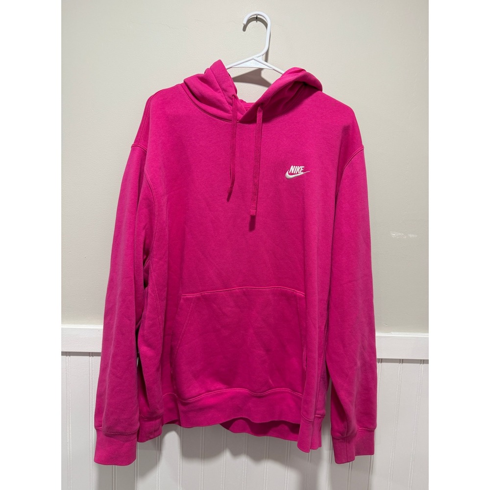 Nike Sportswear Club Fleece Hoodie Pink Athlesiure Casual Men Size XL